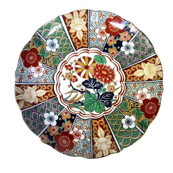 Japanese Tachikichi Vintage Imari 10" Red LIne Marked Dinner Plates-Set of 2 - Picture 2 of 10